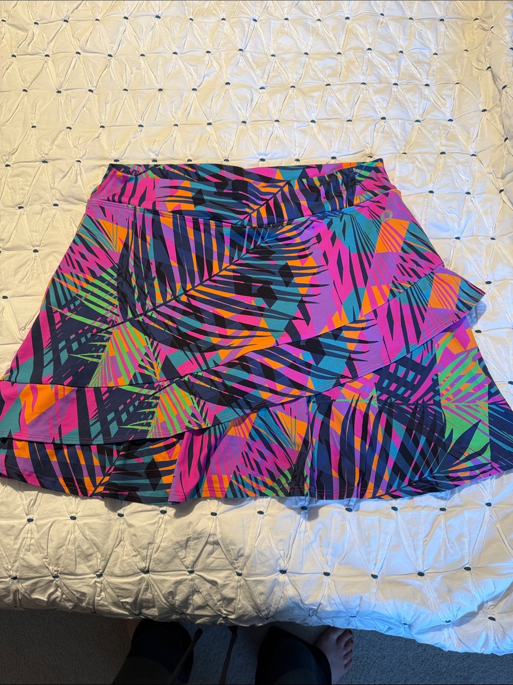 Donajo Brand Tropical all Over Print Athletic Skirt Functional Pockets Size 3 XL